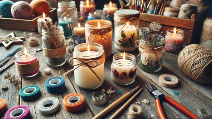 Velas en botes de cristal para decorar