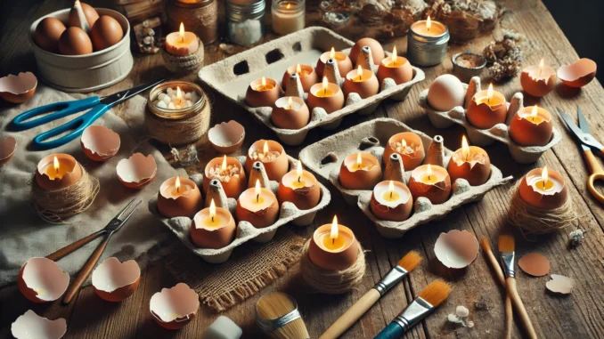 Velas en cáscaras de huevo
