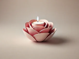 portavelas en forma de rosa